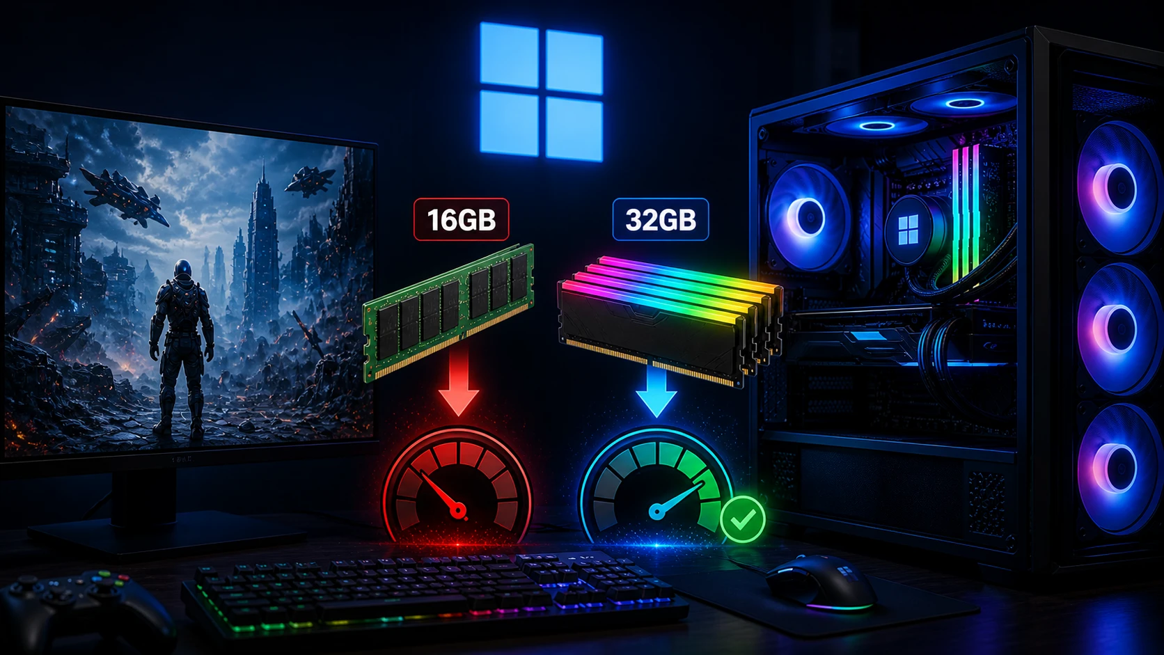 وداعًا لـ16GB؟ Microsoft تعتبر رامات 32GB "الخيار المثالي" للألعاب