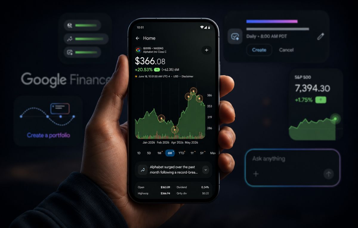 جوجل تطلق تطبيقها المالي Google Finance لأندرويد بمزايا الذكاء الاصطناعي